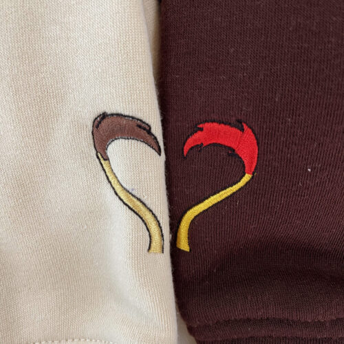 Stitch And Angel Embroidered Sweatshirt Couple Matching Hoodie - Drakify
