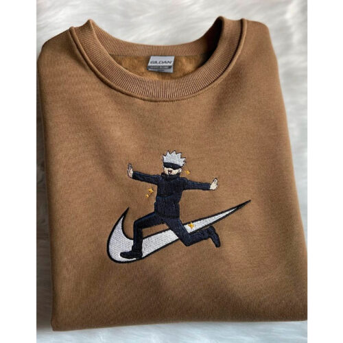 Funny Gojo embroidered sweatshirt - Anime Sweatshirt Embroidered - Sweatshirt Embroidered - Inspired Anime Embroidered Sweatshirt