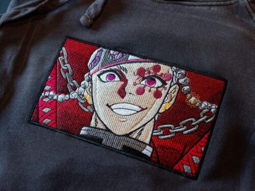 Demon Slay.er Embroidered Sweatshirt, Teng.en Uz.ui Embroidered Sweatshirt, Anime Embroidered Sweatshirt, Custom Embroidered Hoodies