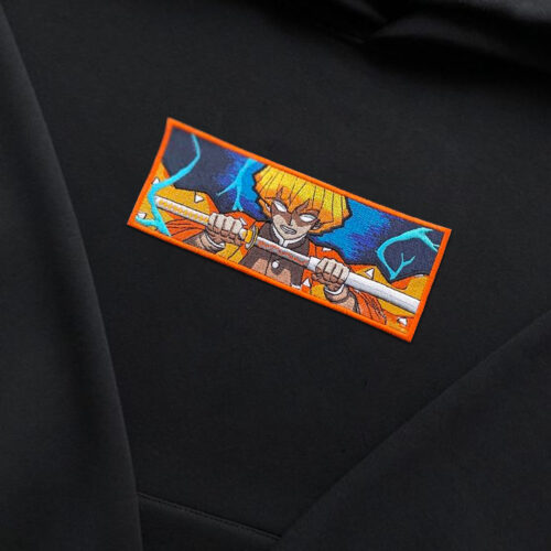 Demon Slay.er Embroidered Sweatshirt, Zenit.su Agat.suma Embroidered Sweatshirt, DS Anime Embroidered Sweatshirt, Embroidered Hoodies