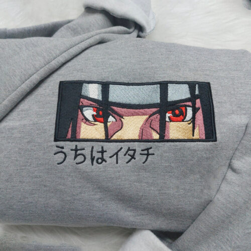 Itachi Anime Embroidered Sweatshirt, Embroidered Anime Shirt, Anime Crewneck Sweatshirt Hoodie, Anime Embroidered Hoodie, Anime Tee