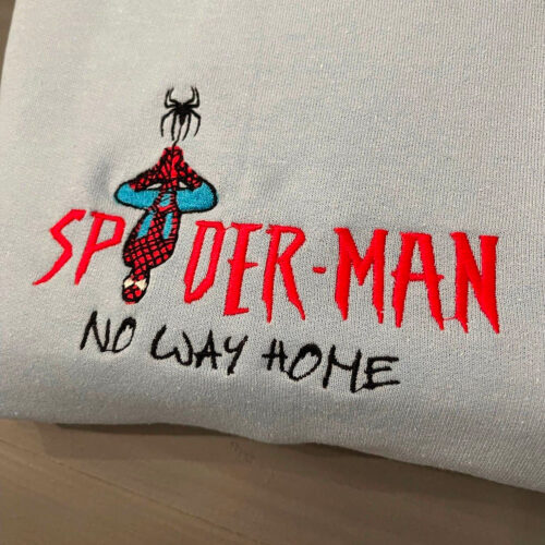Spiderman No Way Home Embroidered Hoodie Sweatshirt T-shirt,No Way Home Hoodie,Marvel Spiderman Sweatshirt, Embroidered Sweatshirt