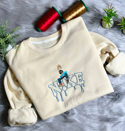 J. Cole Crewneck Embroidered Sweatshirt, Rap Custom Made, Vintage 2014 Forest Hills Drive j cole Lightweight Embroidered Sweater