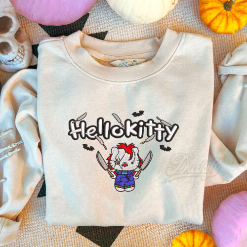 Hello Kitty Horror Halloween Embroidered Sweatshirt