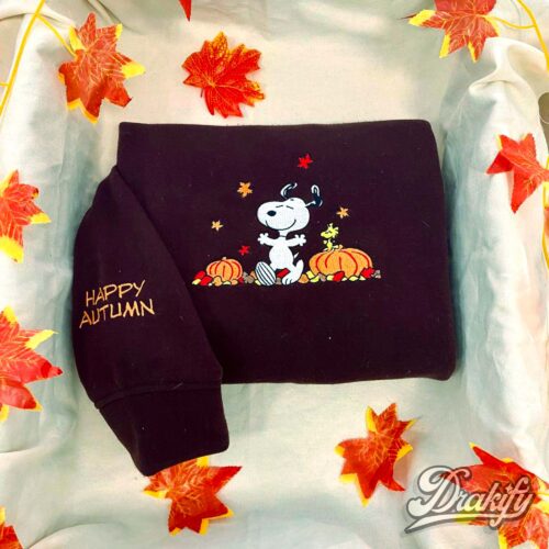 Snoopy Embroidery Sweatshirt Hoodie Unisex Tee