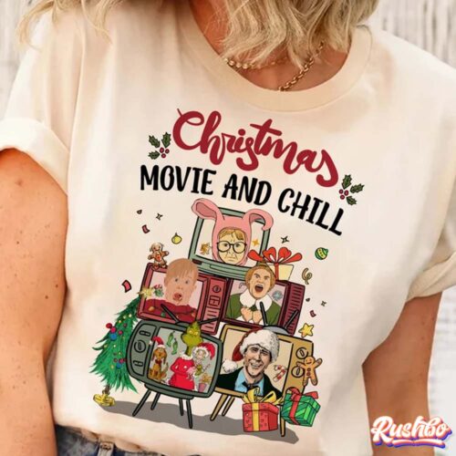 Christmas Movie And Chill Cassette Movie Shirt