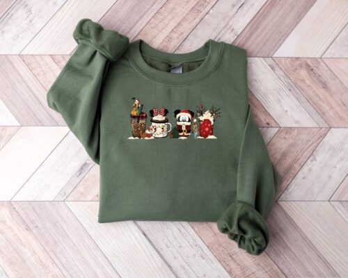 Cute Disney Mickey Minnie Pluto Christmas Sweatshirt