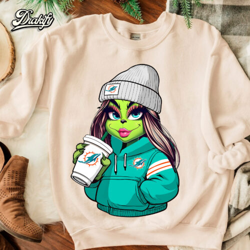 The Grinch Miami Dolphins Drink Coffee