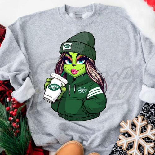 The Ginch Girl New York Jets Drink Coffee Sweatshirt NFL