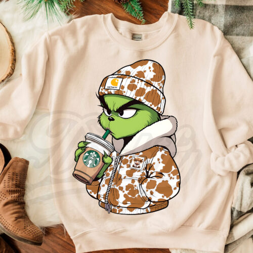 The Drinch Drink Starbuck Sweatshirt (Cow Print)