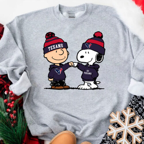 Snoopy And Charlie Football Texans Sweatshirt