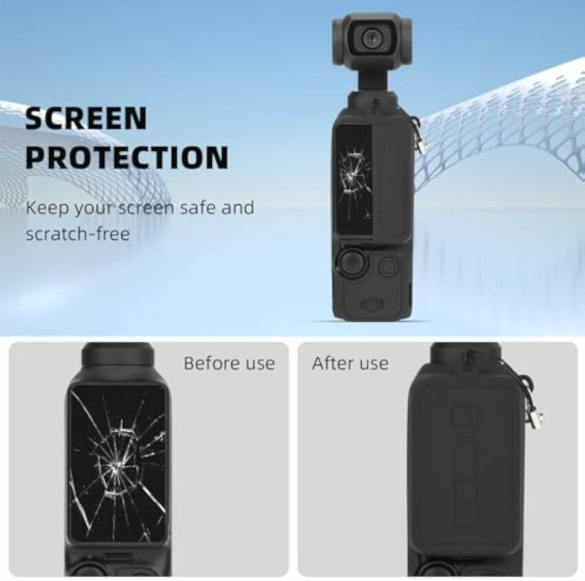 Pocket 3 Silicone Cover, Protective Case Lens Protector Scratch-Resistant Sleeve Skin Compatible with DJI OSMO Pocket 3 Creator Combo Accessories