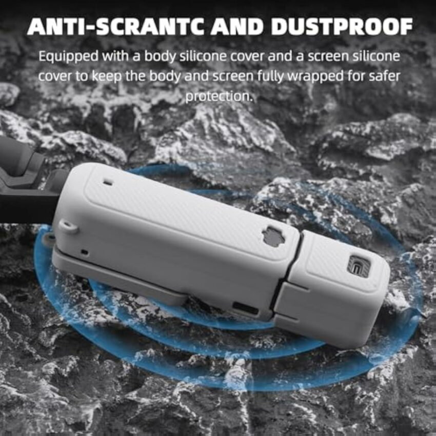 Pocket 3 Silicone Cover, Protective Case Lens Protector Scratch-Resistant Sleeve Skin Compatible with DJI OSMO Pocket 3 Creator Combo Accessories