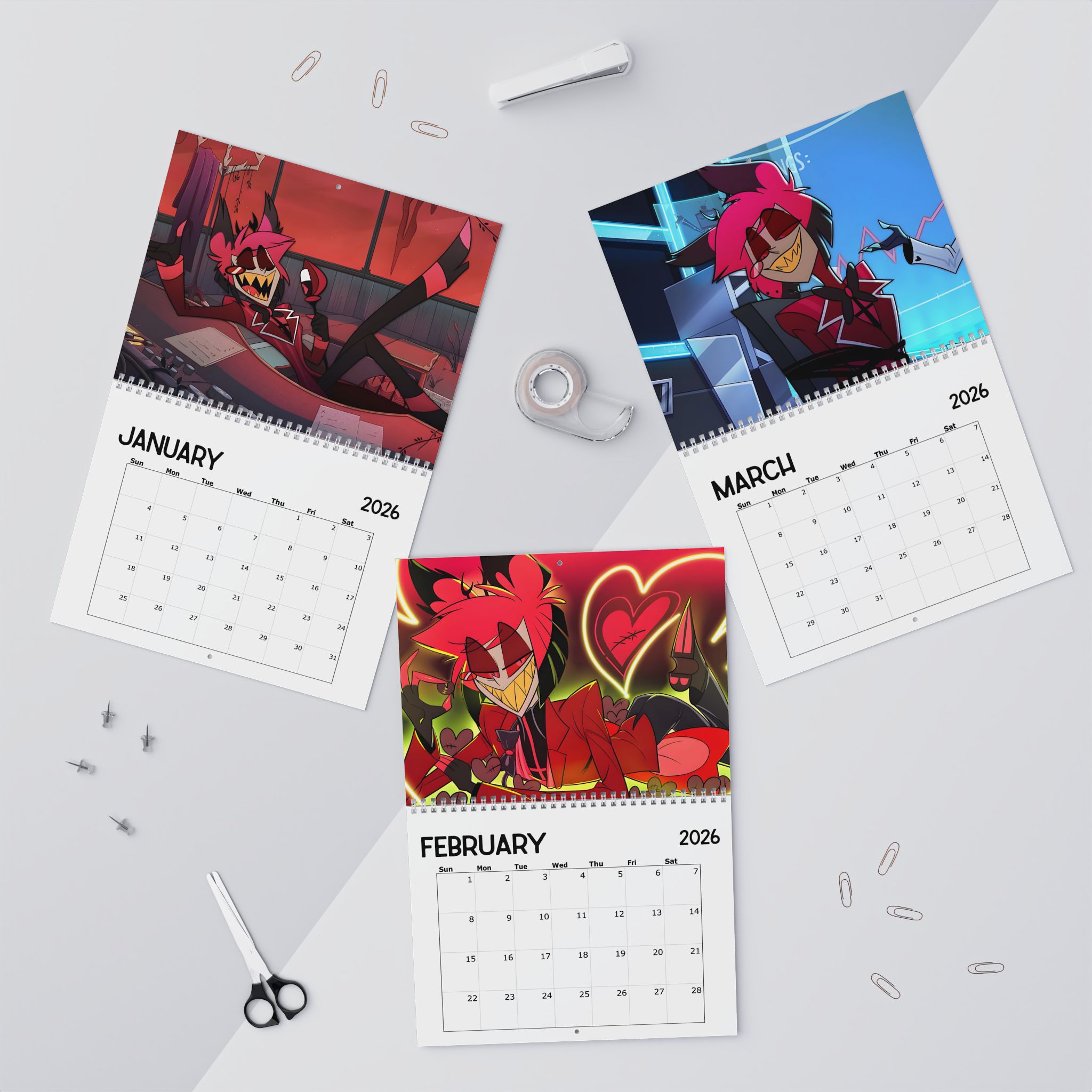 Alastor Hazbin Hotel Calendar 2026 Alastor Hazbin Hotel Calendar 2026