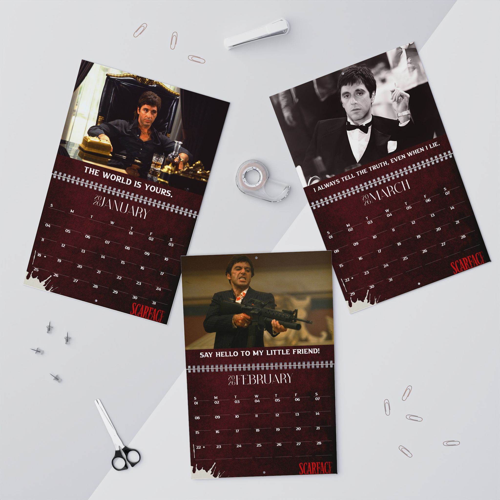 Scarface Movie Quotes 2026 Calendar Scarface Movie Quotes 2026 Calendar