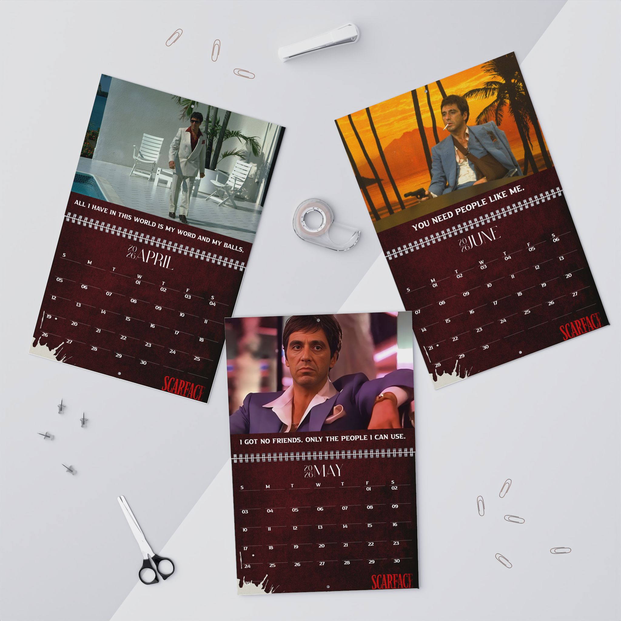 Scarface Movie Quotes 2026 Calendar Scarface Movie Quotes 2026 Calendar