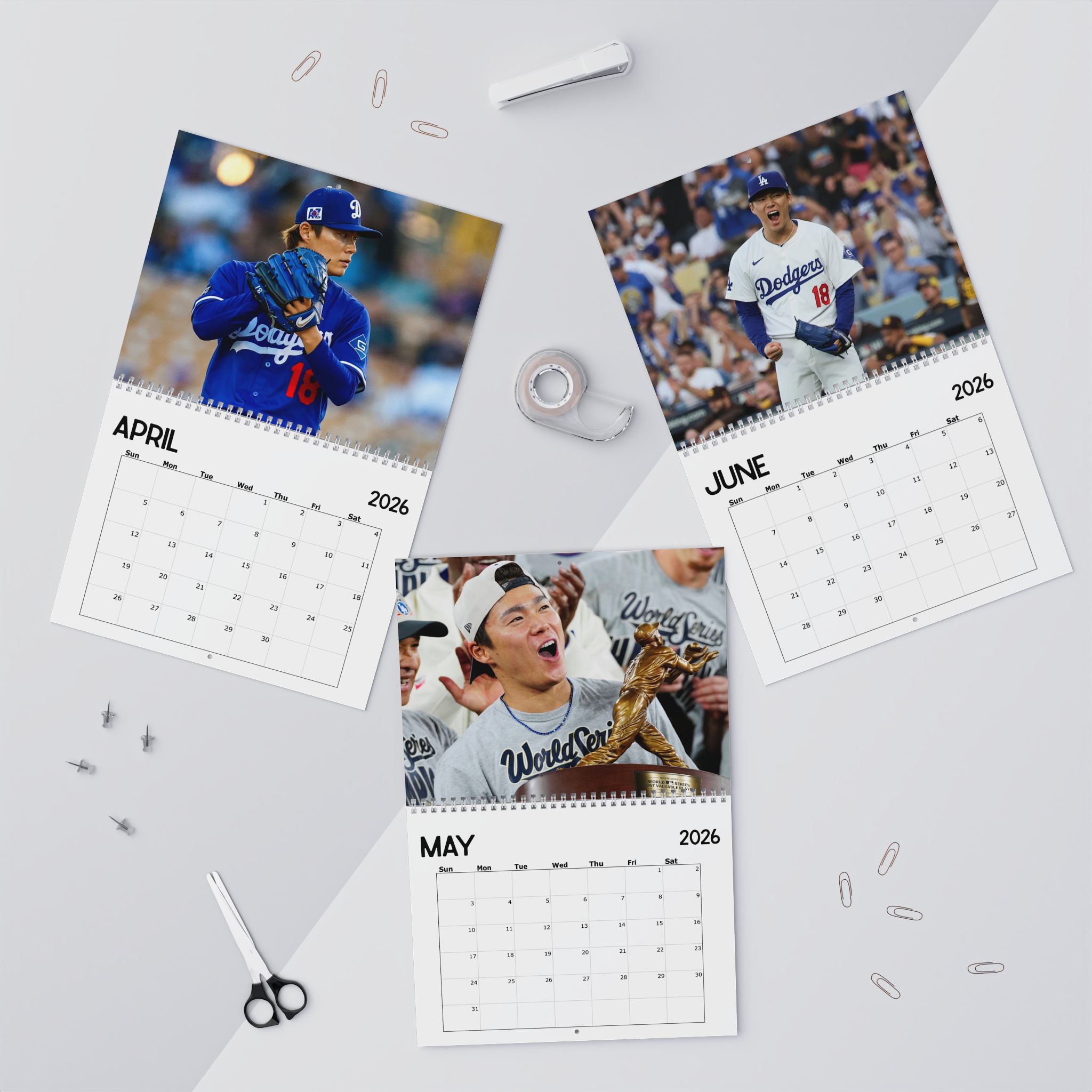 Yoshinobu Yamamoto MVP Los Angeles Dodgers 2026 Calendar Yoshinobu Yamamoto MVP Los Angeles Dodgers 2026 Calendar