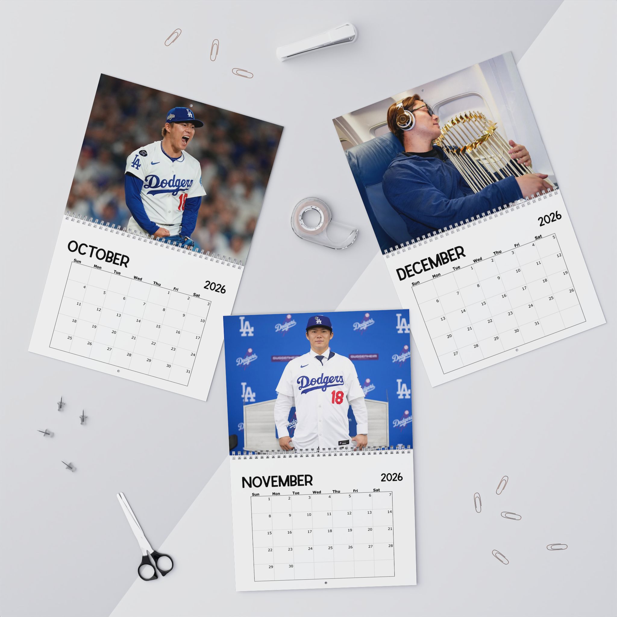 Yoshinobu Yamamoto MVP Los Angeles Dodgers 2026 Calendar Yoshinobu Yamamoto MVP Los Angeles Dodgers 2026 Calendar