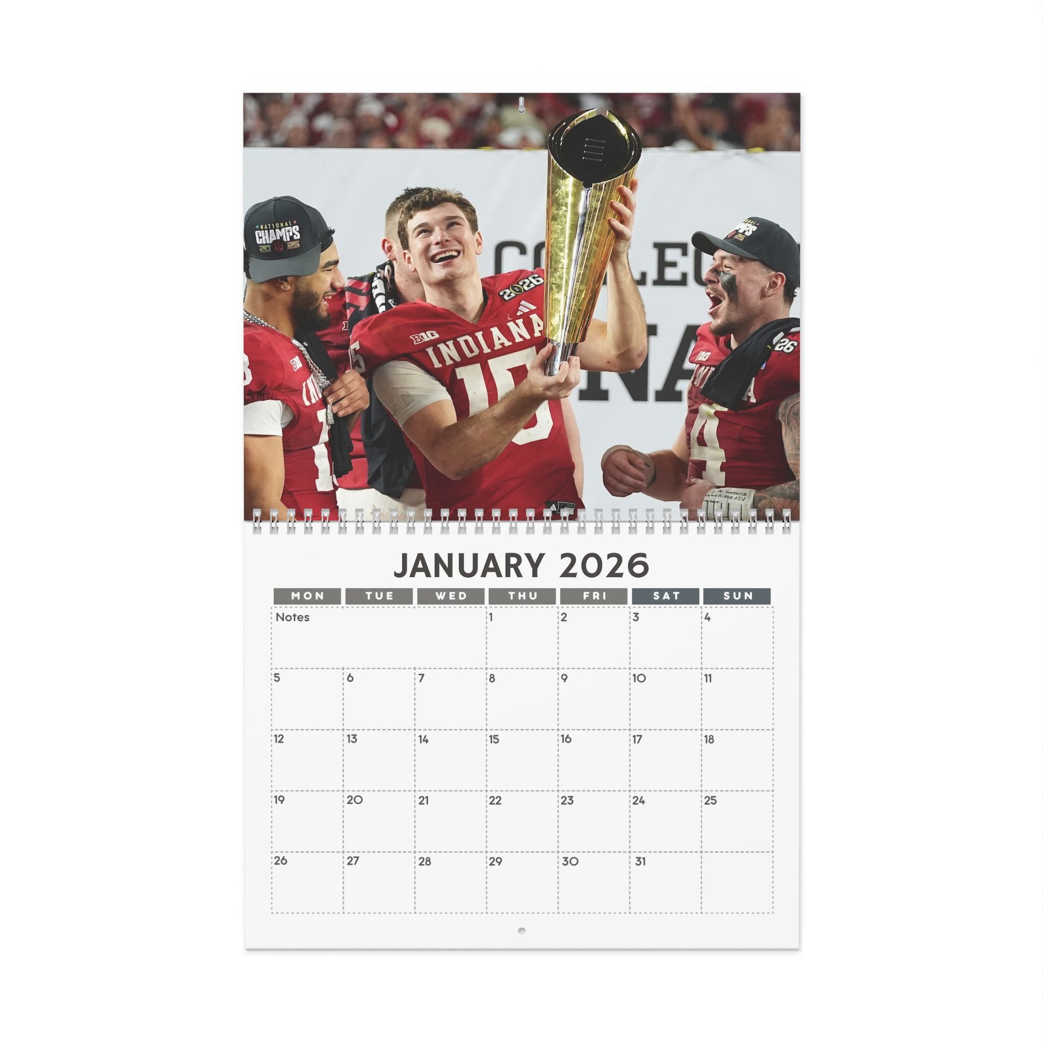 Fernando Mendoza MVP Indiana Hoosiers National Champs Ver2 2026 Calendar Fernando Mendoza MVP Indiana Hoosiers National Champs Ver2 2026 Calendar